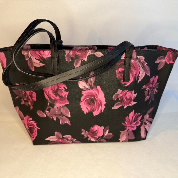 Kate Spade Bags | Kate Spade Black/Pink Flower Themed Clasp Top Tote - Picture 5 of 9